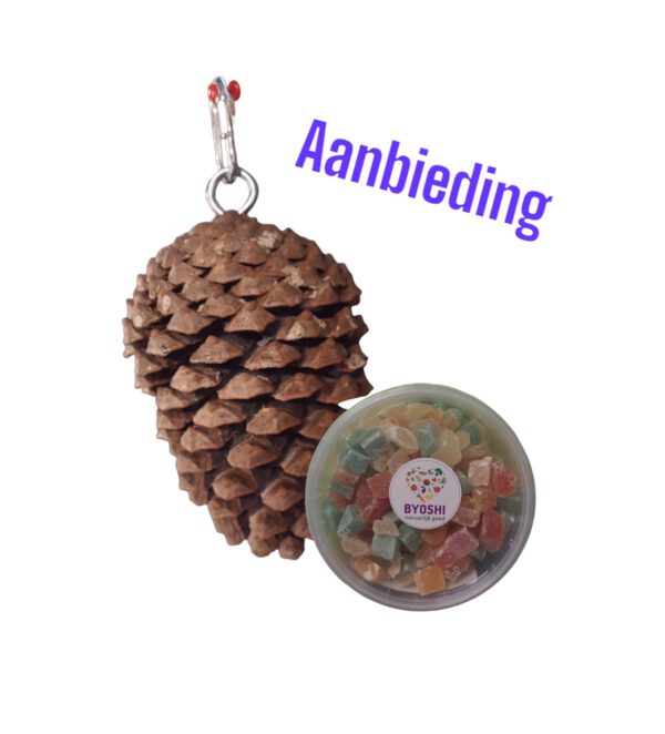 Combideal - Dennenappel hanger Large + fruitblokjes